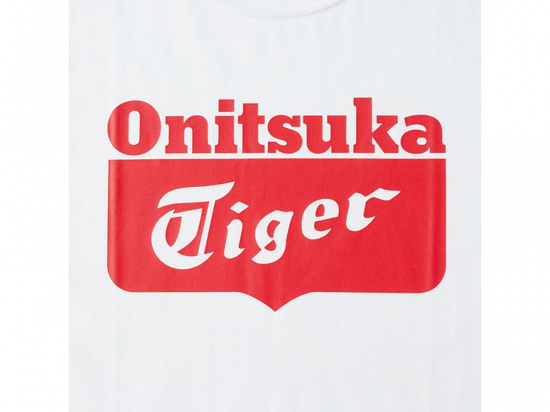 Onitsuka Tiger Logo Tee Oberteile Kinder Weiß Rot | HY0941583