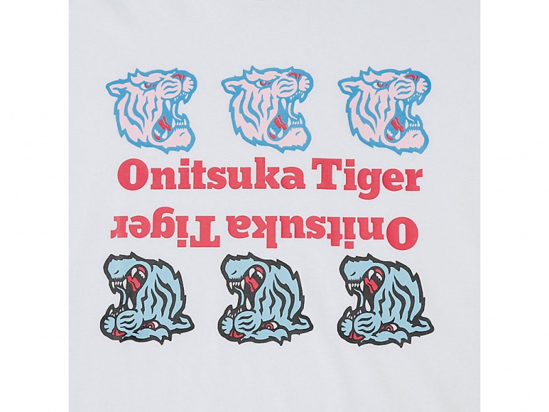 Onitsuka Tiger Ls Graphic Tee Kleidung Damen Weiß | NU4731069