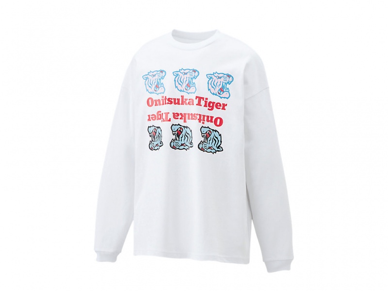 Onitsuka Tiger Ls Graphic Tee Kleidung Herren Weiß | IZ8605749