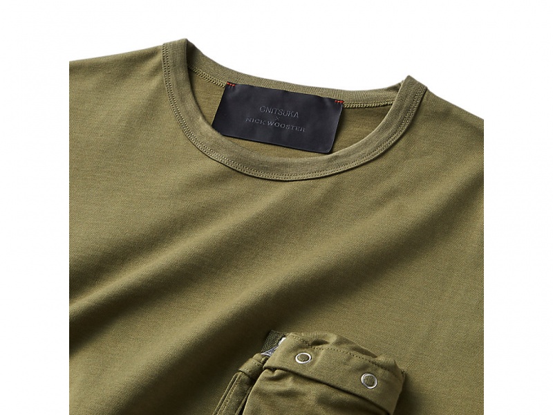 Onitsuka Tiger Ls Tee Kleidung Herren Khaki | RB8759016