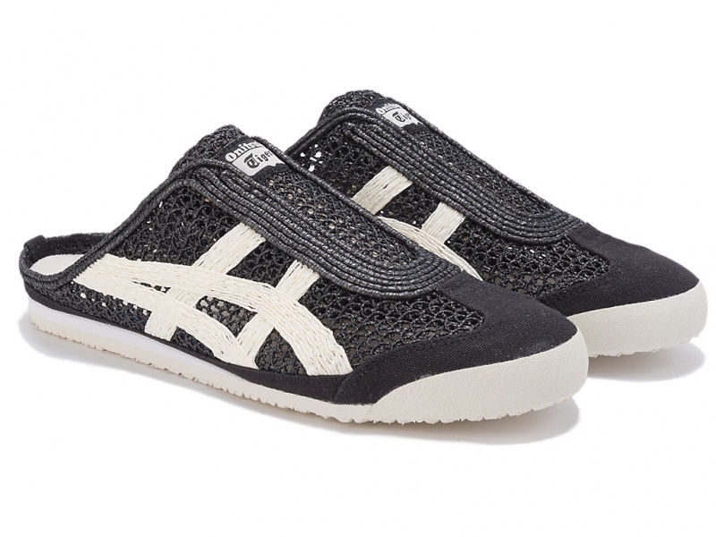 Onitsuka Tiger Mexico 66 Sabot Schuhe Damen Schwarz Weiß | ID4973281