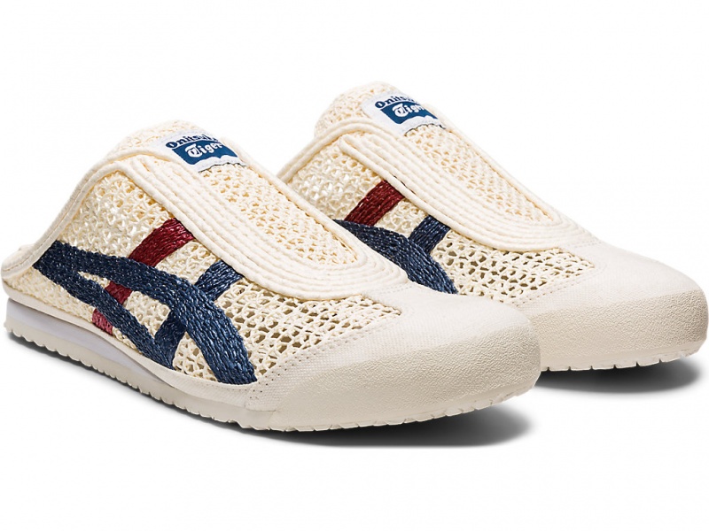 Onitsuka Tiger Mexico 66 Sabot Schuhe Damen Weiß Blau | WJ7412695