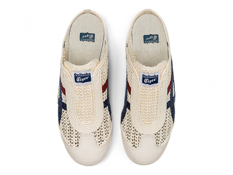 Onitsuka Tiger Mexico 66 Sabot Schuhe Damen Weiß Blau | WJ7412695