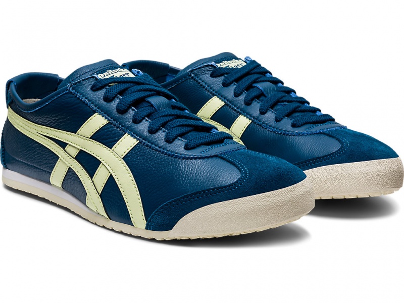 Onitsuka Tiger Mexico 66 Schuhe Damen Blau Gelb | XU6438790