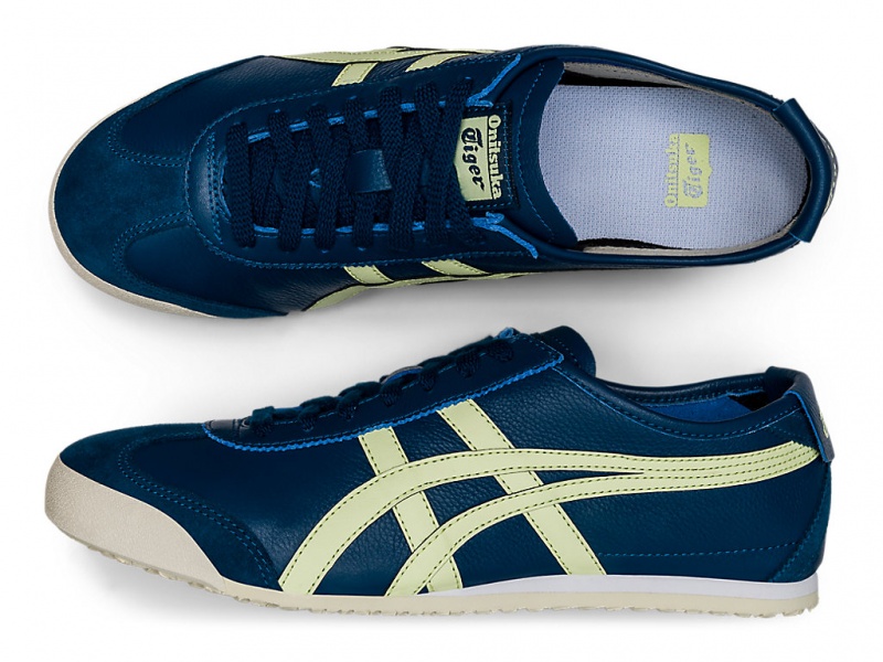 Onitsuka Tiger Mexico 66 Schuhe Damen Blau Gelb | XU6438790