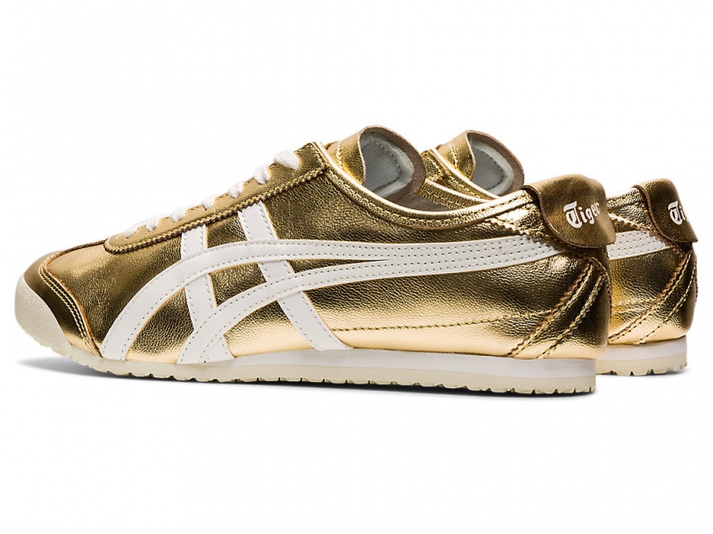 Onitsuka Tiger Mexico 66 Schuhe Damen Gold Weiß | GB1483056