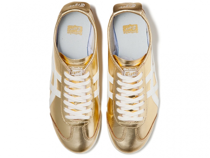 Onitsuka Tiger Mexico 66 Schuhe Damen Gold Weiß | GB1483056