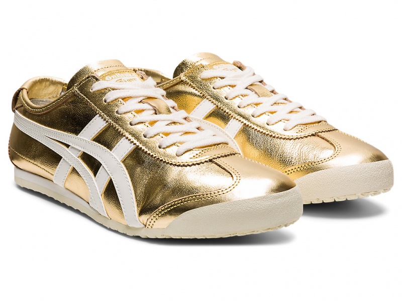 Onitsuka Tiger Mexico 66 Schuhe Damen Gold Weiß | GB1483056