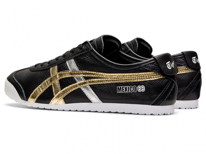 Onitsuka Tiger Mexico 66 Schuhe Damen Schwarz Gold | EM1306724