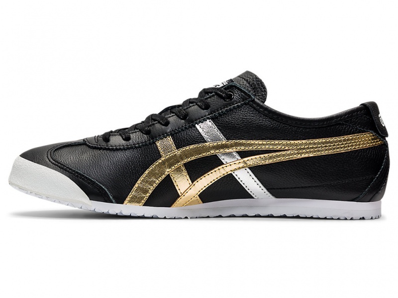 Onitsuka Tiger Mexico 66 Schuhe Damen Schwarz Gold | EM1306724