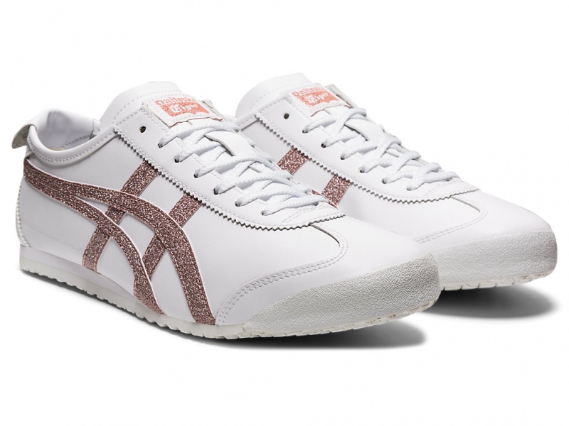 Onitsuka Tiger Mexico 66 Schuhe Damen Weiß Rosa Gold | KO5476398