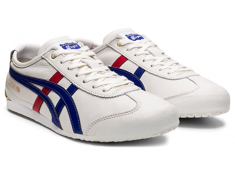 Onitsuka Tiger Mexico 66 Schuhe Damen Weiß Dunkelblau | XP0921358