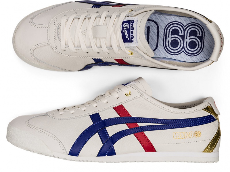 Onitsuka Tiger Mexico 66 Schuhe Damen Weiß Dunkelblau | XP0921358