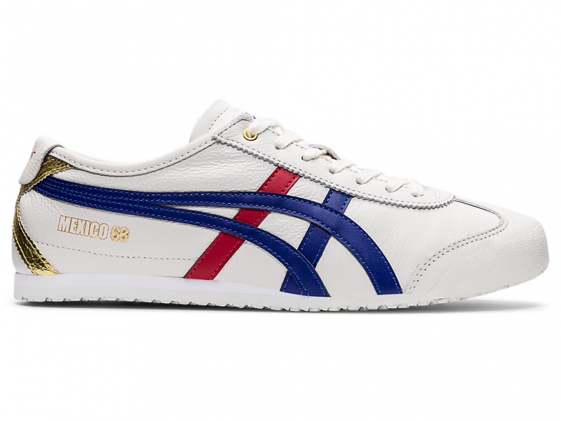 Onitsuka Tiger Mexico 66 Schuhe Damen Weiß Dunkelblau | XP0921358