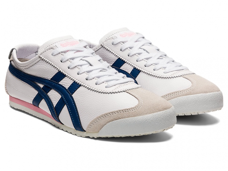 Onitsuka Tiger Mexico 66 Schuhe Damen Weiß Blau | UN7459830