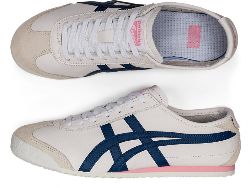 Onitsuka Tiger Mexico 66 Schuhe Damen Weiß Blau | UN7459830