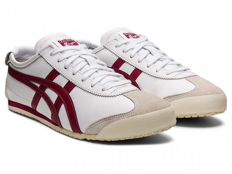 Onitsuka Tiger Mexico 66 Schuhe Damen Weiß Bordeaux | HP9423601