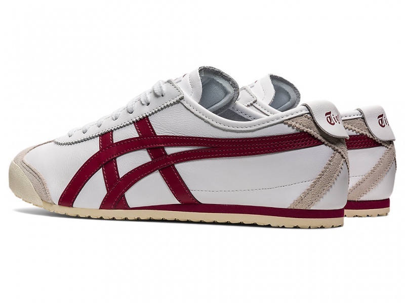 Onitsuka Tiger Mexico 66 Schuhe Damen Weiß Bordeaux | HP9423601