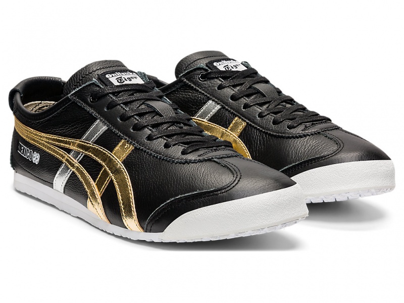 Onitsuka Tiger Mexico 66 Schuhe Herren Schwarz Gold | BQ7814923