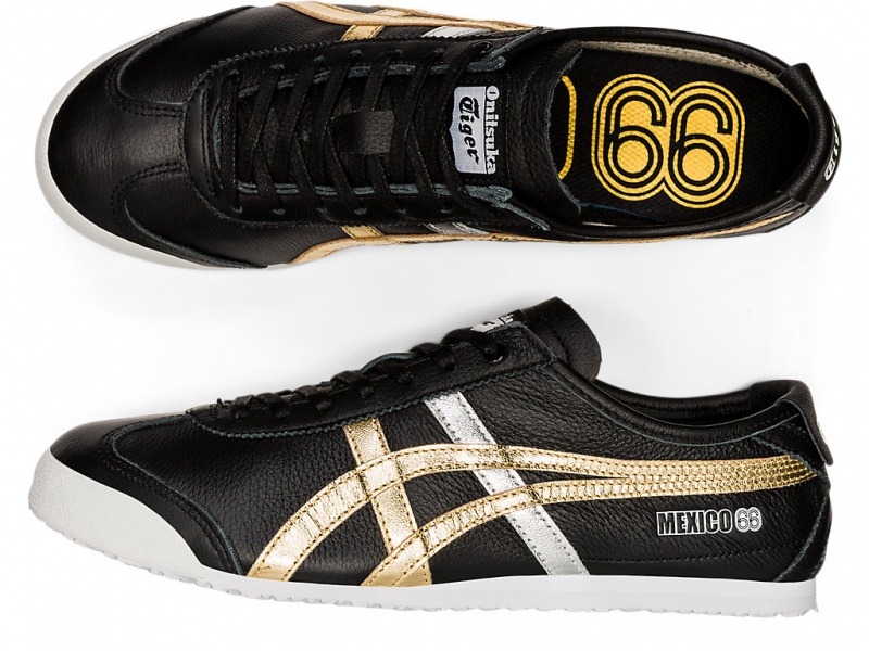 Onitsuka Tiger Mexico 66 Schuhe Herren Schwarz Gold | BQ7814923