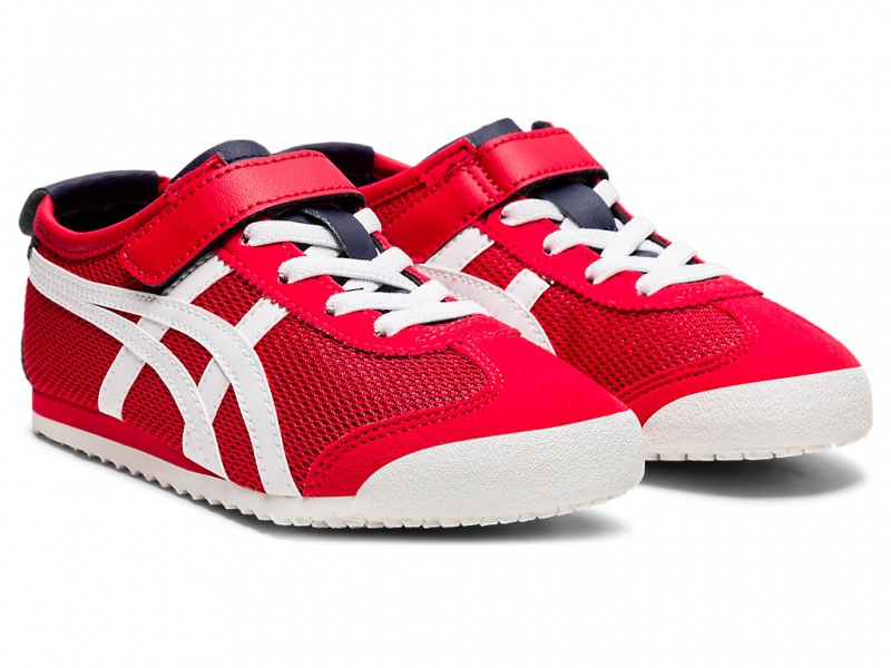 Onitsuka Tiger Mexico 66 Schuhe Kinder Rot Weiß | PH9071526