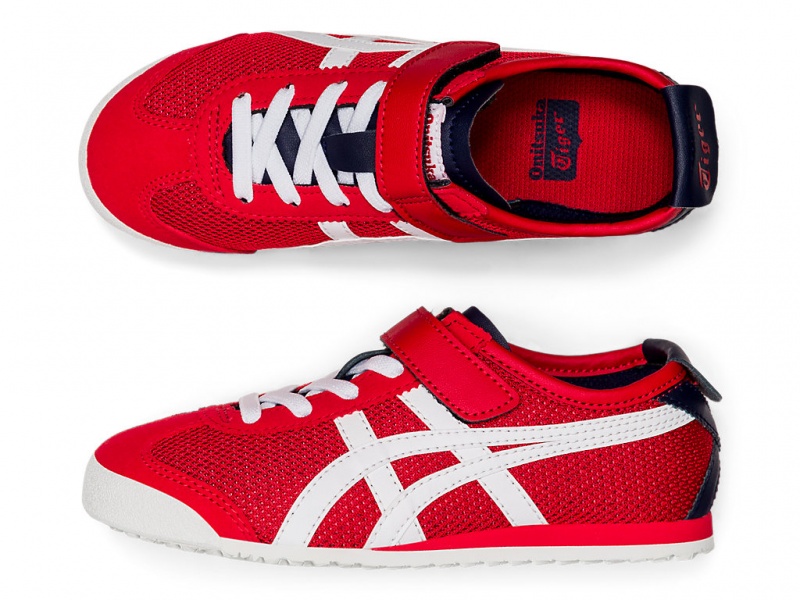 Onitsuka Tiger Mexico 66 Schuhe Kinder Rot Weiß | PH9071526