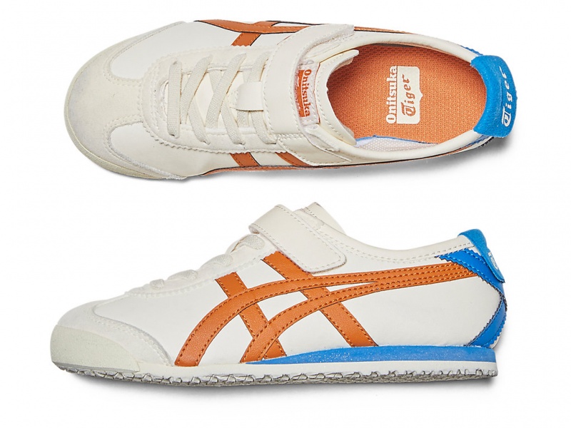 Onitsuka Tiger Mexico 66 Schuhe Kinder Weiß Orange | PG5932417