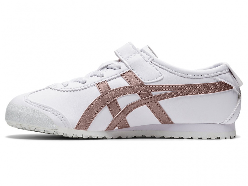 Onitsuka Tiger Mexico 66 Schuhe Kinder Weiß Rosa Gold | NV4671238