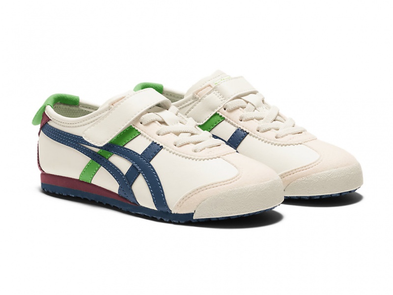 Onitsuka Tiger Mexico 66 Schuhe Kinder Weiß Blau | RG8416503