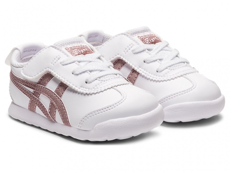 Onitsuka Tiger Mexico 66 Schuhe Kinder Weiß Rosa Gold | ZC7563491