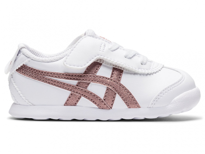 Onitsuka Tiger Mexico 66 Schuhe Kinder Weiß Rosa Gold | ZC7563491