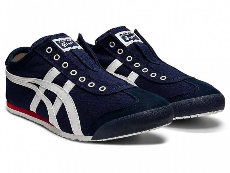 Onitsuka Tiger Mexico 66 Slip On Schuhe Damen Navy Weiß | XS3257481