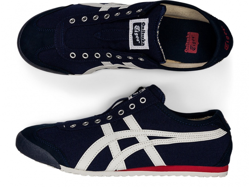 Onitsuka Tiger Mexico 66 Slip On Schuhe Damen Navy Weiß | AN3640295