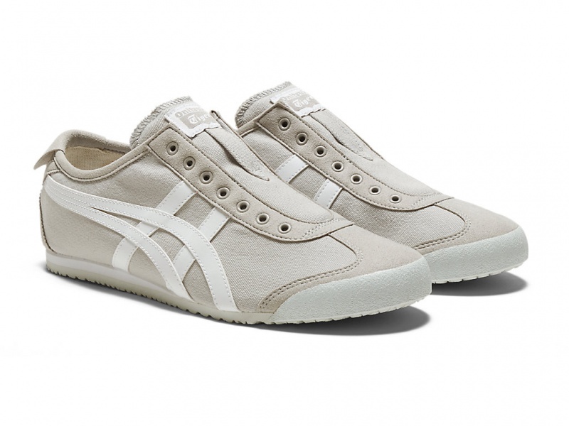 Onitsuka Tiger Mexico 66 Slip On Schuhe Damen Grau Weiß | VK9160853