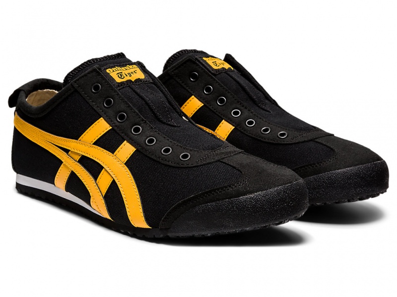 Onitsuka Tiger Mexico 66 Slip On Schuhe Damen Schwarz Gelb | ET3264580