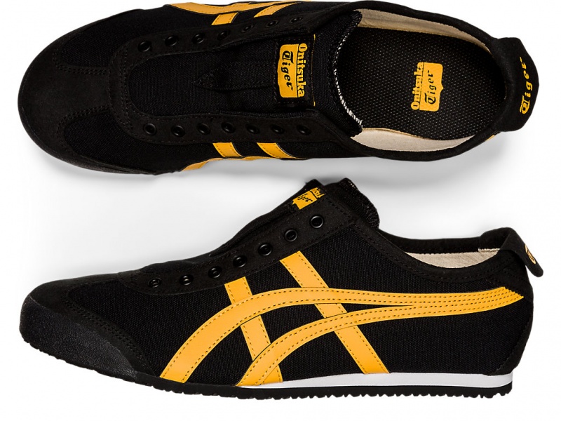 Onitsuka Tiger Mexico 66 Slip On Schuhe Damen Schwarz Gelb | ET3264580