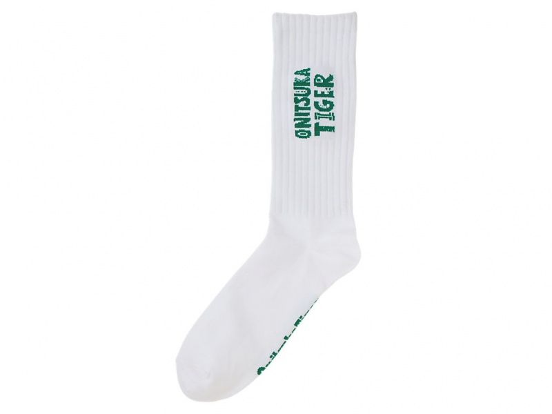 Onitsuka Tiger Middle Socks Accessoires Damen Weiß Grün | SI8407619