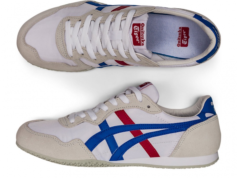 Onitsuka Tiger Serrano Schuhe Damen Weiß Blau | ZS5634087