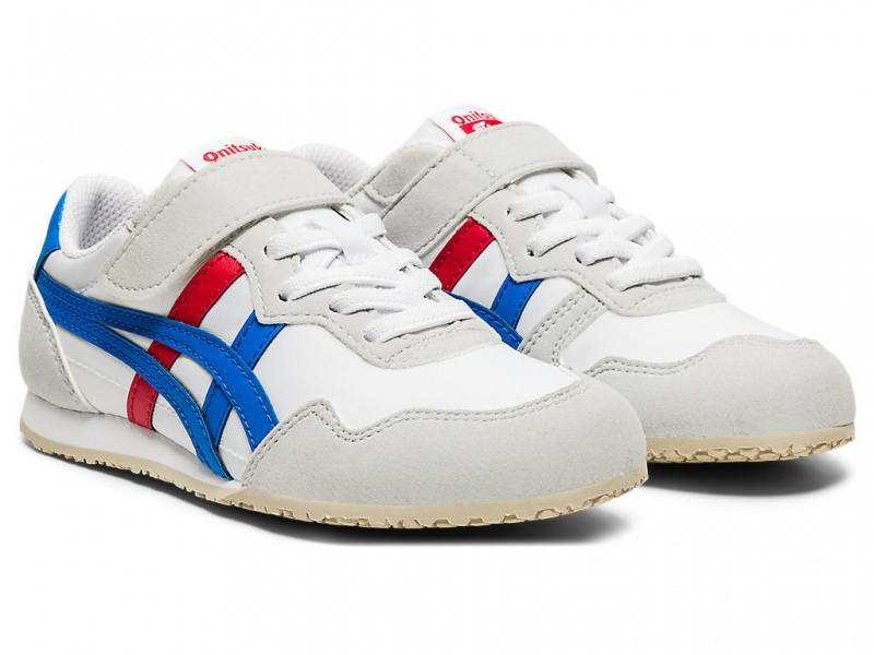 Onitsuka Tiger Serrano Schuhe Kinder Weiß Blau | FS1835279