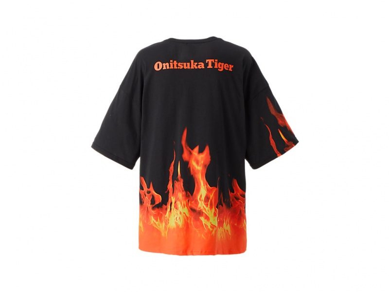 Onitsuka Tiger Ss Graphic Tee Kleidung Damen Schwarz Orange | GD2759046