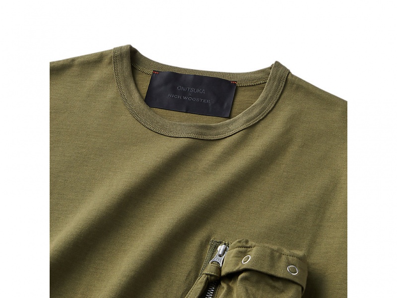 Onitsuka Tiger Ss Tee Kleidung Herren Khaki | YA7649350