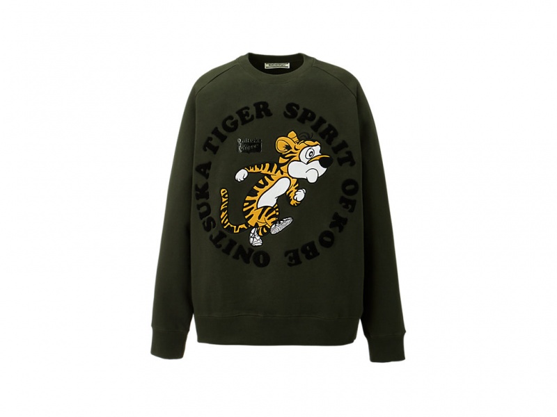 Onitsuka Tiger Sweat Top Kleidung Damen Khaki | SX0713485